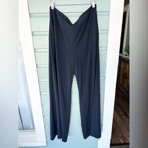 Iris setlakwe blue super wide leg pants navy blue office work lagenlook artsy 12